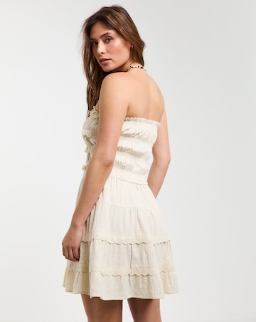 Beach To Beach Cotton Broderie Bandeau Beach Dress