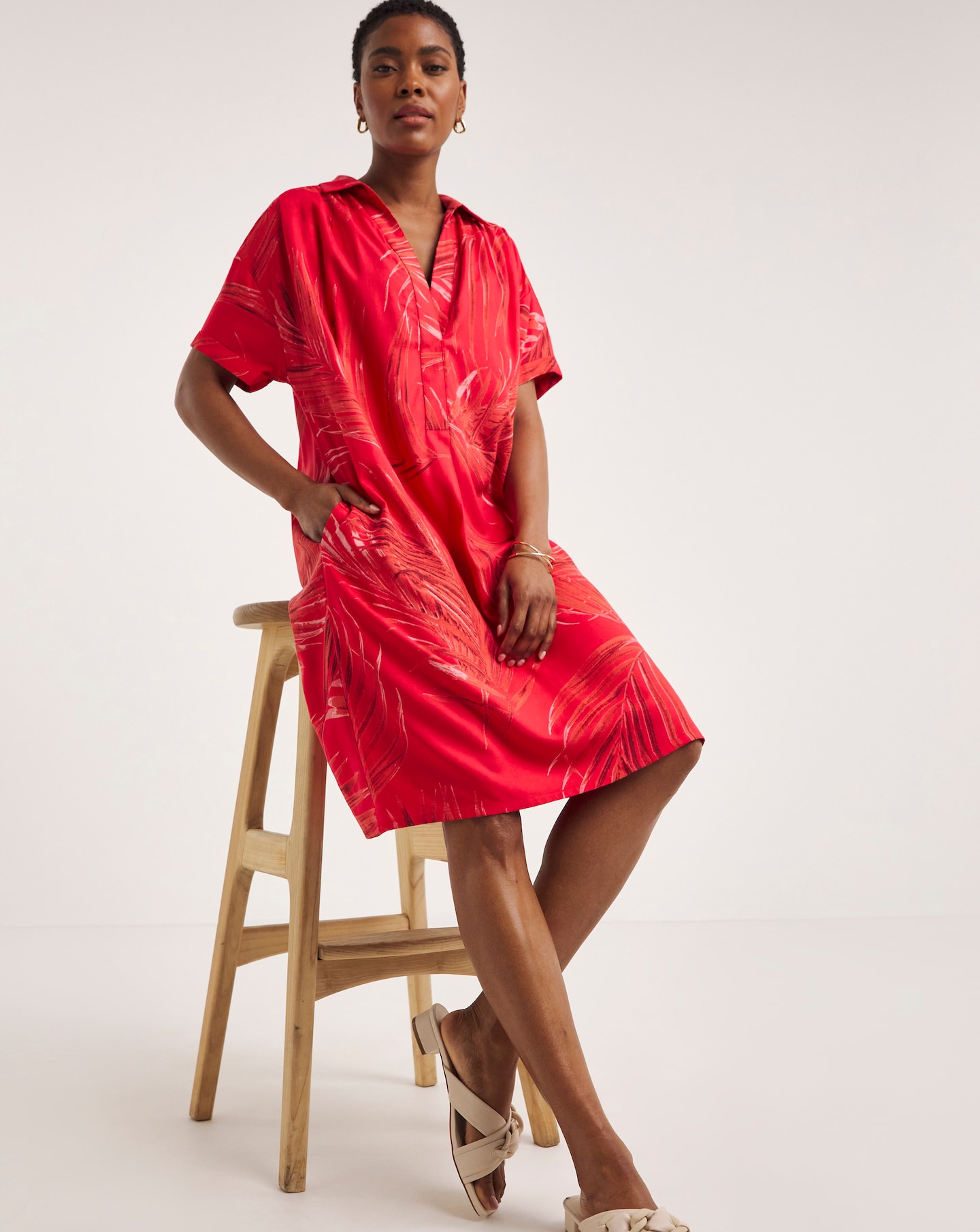 Viscose Twill Relaxed Shirt Dress Marisota