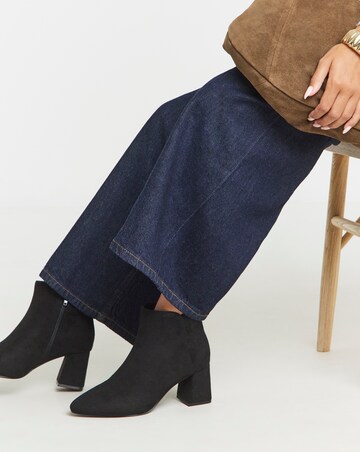 Salsa Pointed Block Heel Ankle Boots - Extra Wide Fit (EEE)