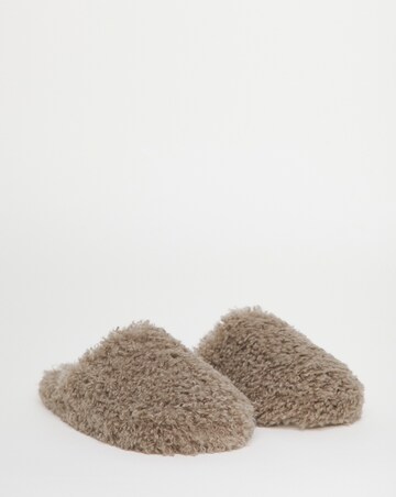 Mindy Shaggy Fur Mule Slippers - Wide Fit (E)