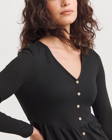 Long Sleeve Button Detail Top