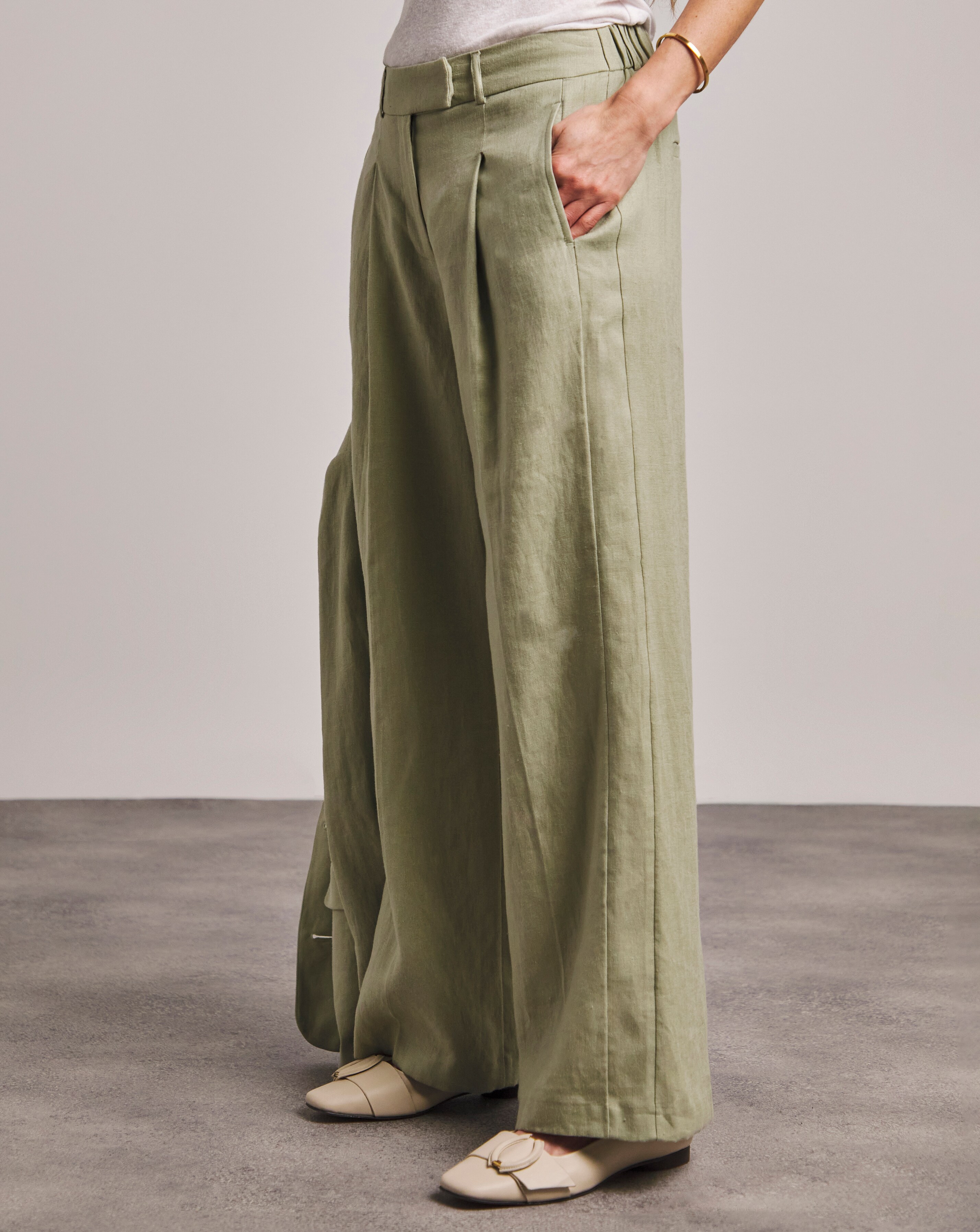 【THE MOZZ】[Premium] Marie Wide Linen Pants LISA MARIE FERNANDEZ Woven wide-leg pants | NET-A-PORTER